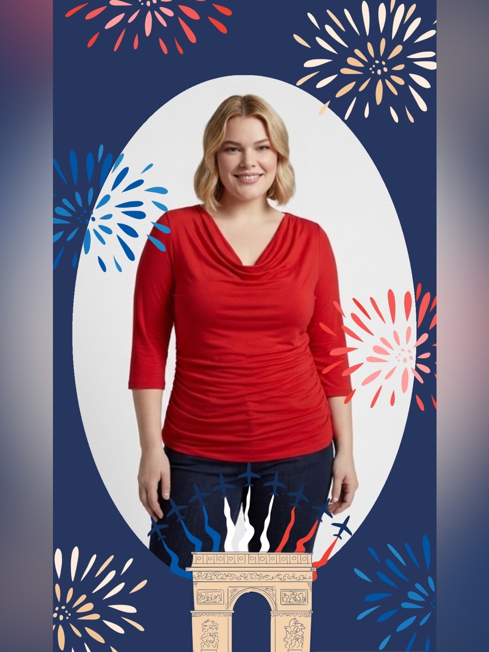 Fourth of July red stretchy cotton top from H&M